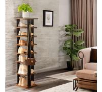 Narrow 8-Tier Vertical Shoe Rack Rafaelo Mobilia Brown One Size