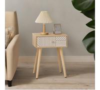 Rafaelo Mobilia Natural Brown Bedside Table With Drawer