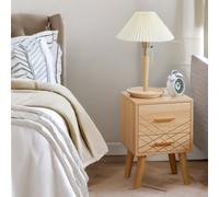 Rafaelo Mobilia Natural Brown Bedside Table With Drawer Rafaelo Mobilia Brown