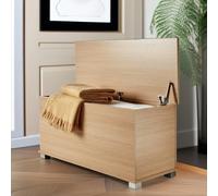 Rafaelo Mobilia Ottoman Storage Blanket Box Oak