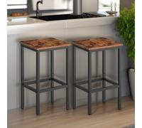 Set of 2 Counter Height Stools Rafaelo Mobilia Brown One Size