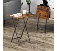 Set of 2 Folding Tables Rafaelo Mobilia Brown One Size