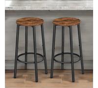 Rafaelo Mobilia Set Of 2 Industrial Bar Stools Rustic Brown