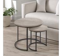 Rafaelo Mobilia Set Of 2 Round Nesting Tables Grey Rafaelo Mobilia Grey