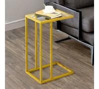 Rafaelo Mobilia Set Of 2 Tempered Glass Sofa Side Table, Gold