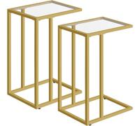 Rafaelo Mobilia Set of 2 Tempered Glass Sofa Side Table