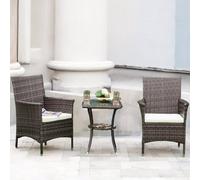 Rafaelo Mobilia Set Of 3 Rattan Garden Conversation Furniture Set