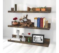 Rafaelo Mobilia Set of 3 Wall Mounted Shelves Industrial Rustic Brown