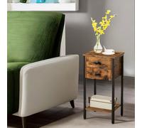 Rafaelo Mobilia Slim Side Table with 2 Drawers