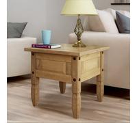 Rafaelo Mobilia Solid Pine Wood Side End Accent Table in Brown Rafaelo Mobilia Brown
