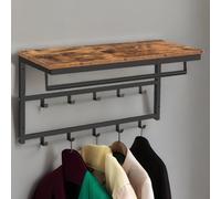 Rafaelo Mobilia Wall-Mounted, Coat Hook with 10 Hooks and Shelf