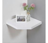 Rafaelo Mobilia Wall Mounted Corner Floating Shelf White