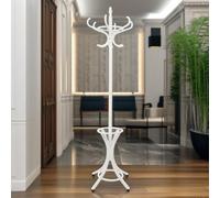 Rafaelo Mobilia Wooden Coat Stand With 12 Hooks White