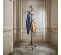 Rafaelo Mobilia Wooden Coat Stand With 8 Hooks Black Rafaelo Mobilia Black