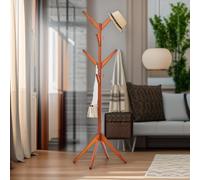 Rafaelo Mobilia Wooden Coat Stand With 8 Hooks in White Rafaelo Mobilia White
