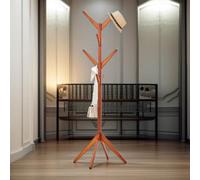 Wooden Coat Stand With 8 Hooks Rafaelo Mobilia White One Size