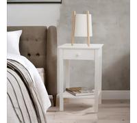 Wooden One Drawer Bedside Table Nightstand Rafaelo Mobilia White One Size