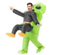 Rafalacy Inflatable Alien Costume for Adult Space Alien Holding Human Outfit Funny Blow up Halloween Costume Suit (Alien-02)