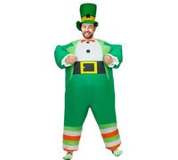 Rafalacy Inflatable St. Patrick's Day Costume for Adult Blow up Leprechaun Costume Funny Party Leprechaun Celebration Costume Suit (Green)