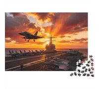 Rafale Fighter Jet Puzzle for Adults 1000Pc Recyclable Aircraft Carrier Jigsaw Puzzles Interesting Family Game Props Fun Present for Holiday Blessings Gift 52x38cm/1000pcs