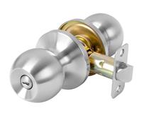 RAFECIEE Privacy Door Knob Keyless Door Knobs Interior with Lock Bathroom Door Knob with Lock Satin Nickel Doorknob