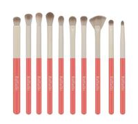 Raffaello Professional Eye Makeup Brush Set, 10 Piece, Soft Nylon Bristles with Aluminum Handle, Blue