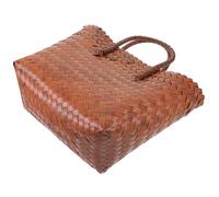 Raffia Beach Bag Woven Shopping Tote with Sturdy Handle | Portable PP Storage Basket for Outdoor Picnics, Easy to Carry, Woven Basket Style, Travel Shopping