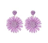 Raffia Earrings for Women Boho Beach Straw Rattan Summer Tropical Big Flower Earrings for Women Vacation, One Size, Rattan, No Gemstone