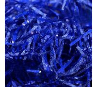Raffia Filler, 100-500g Iridescent Crinkle Cut Shredded Paper, Friendly Lightweight Gift Filler(Bright Blue,500g)