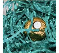 Raffia Filler, 100-500g Iridescent Crinkle Cut Shredded Paper, Friendly Lightweight Gift Filler(Bright Emerald,200g)