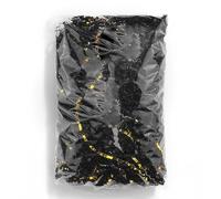 Raffia Filler， 100g 2-6pack Crinkle Cut Shredded Paper Fillers Friendly Gift Filler(Black golden,100g*2pack)