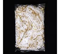 Raffia Filler, 100g 2-6pack Crinkle Cut Shredded Paper Fillers Friendly Gift Filler(White golden,100g*4pack)