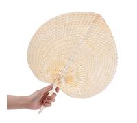 Raffia Hand Fans - Heart Shaped Palm Leaf Fans, Rustic Wedding Cooling Set | Decorative Boho Wall Accent Pieces, Natural Summer Air Flow Fan Design with Lightweight Texture for Events Ceremony