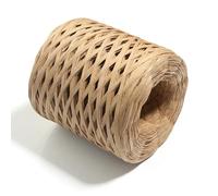 Raffia Paper Ribbon, 4mm Multicolor Raffia Straw Yarn 200m Roll for DIY Crafts Wrapping Decoration(Light Brown)
