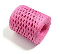 Raffia Paper Ribbon, 4mm Multicolor Raffia Straw Yarn 200m Roll for DIY Crafts Wrapping Decoration(Rose Red)