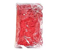 Raffia Shredded Paper Candy Box Stuffing Box Decorative Pleated Colored Chicken Nest Paper Wedding Vintage Foil Christmas Decorations (Red, One Size)