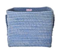 Raffia storage basket Blue M