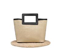 Raffia Straw Beach Tote Bag | Multicolor, 30cm: Summer Travel Beach Bag