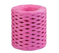 Raffia Straw Yarn， Raffia Paper Ribbon Multicolor 200M Roll for Knitting Crocheting Packing Decor(Rose red)