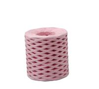 Raffia Straw Yarn， Raffia Straw Ribbon Yarn 200M Roll Multicolor(Pink)