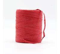 Raffia Straw Yarn， Raffia Yarn Multicolor for Hand Crochet and Handknitting 2 mm Thickness 180 m Roll(Red)