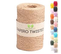 Raffia Yarn for Crochet & Knitting - MeriWoolArt Papiro Twisted Paper Yarn, 100 g Ball (170 m) - Ideal for Macrame, Hats, Bags, DIY Craft Projects & Home Accessories - Environmentally Friendly 1302