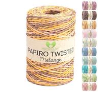 Raffia Yarn for Crochet & Knitting - MeriWoolArt Papiro Twisted Paper Yarn, 100 g Ball (170 m) - Ideal for Macrame, Hats, Bags, DIY Craft Projects & Home Accessories - Environmentally Friendly 2308