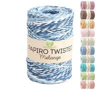 Raffia Yarn for Crochet & Knitting - MeriWoolArt Papiro Twisted Paper Yarn, 100 g Ball (170 m) - Ideal for Macrame, Hats, Bags, DIY Craft Projects & Home Accessories - Environmentally Friendly 2311