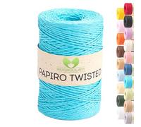 Raffia Yarn for Crochet & Knitting - MeriWoolArt Papiro Twisted Paper Yarn, 100 g Ball (170 m) - Ideal for Macrame, Hats, Bags, DIY Craft Projects & Home Accessories - Environmentally Friendly 1304