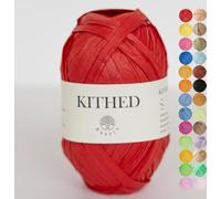 Raffia Yarn, Soft Raffia Yarn for Crochet，328ft，Smooth Raffia for Hand Knitting Summer Hats and Bags (17 Red)