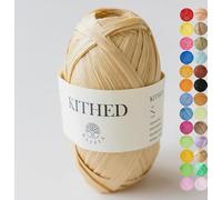 Raffia Yarn, Soft Raffia Yarn for Crochet，328ft，Smooth Raffia for Hand Knitting Summer Hats and Bags (12 Buckwheat)