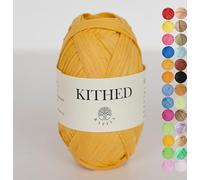 Raffia Yarn, Soft Raffia Yarn for Crochet,328ft,Smooth Raffia for Hand Knitting Summer Hats and Bags (21 Ginger Yellow)