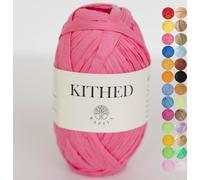 Raffia Yarn, Soft Raffia Yarn for Crochet，328ft，Smooth Raffia for Hand Knitting Summer Hats and Bags (19 Rose Pink)