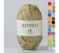 Raffia Yarn, Soft Raffia Yarn for Crochet,328ft,Smooth Raffia for Hand Knitting Summer Hats and Bags (02 Dune Green)